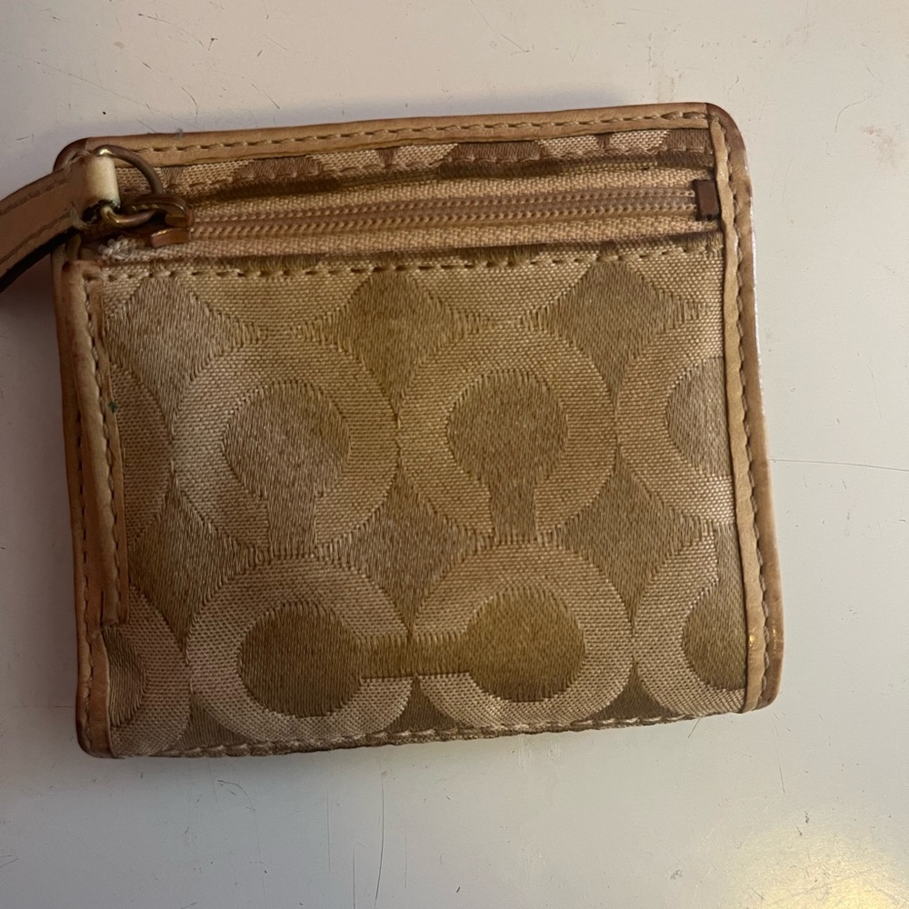 Preowned Coach Tan Wallet with Gold Accents - Picture 3 of 8
